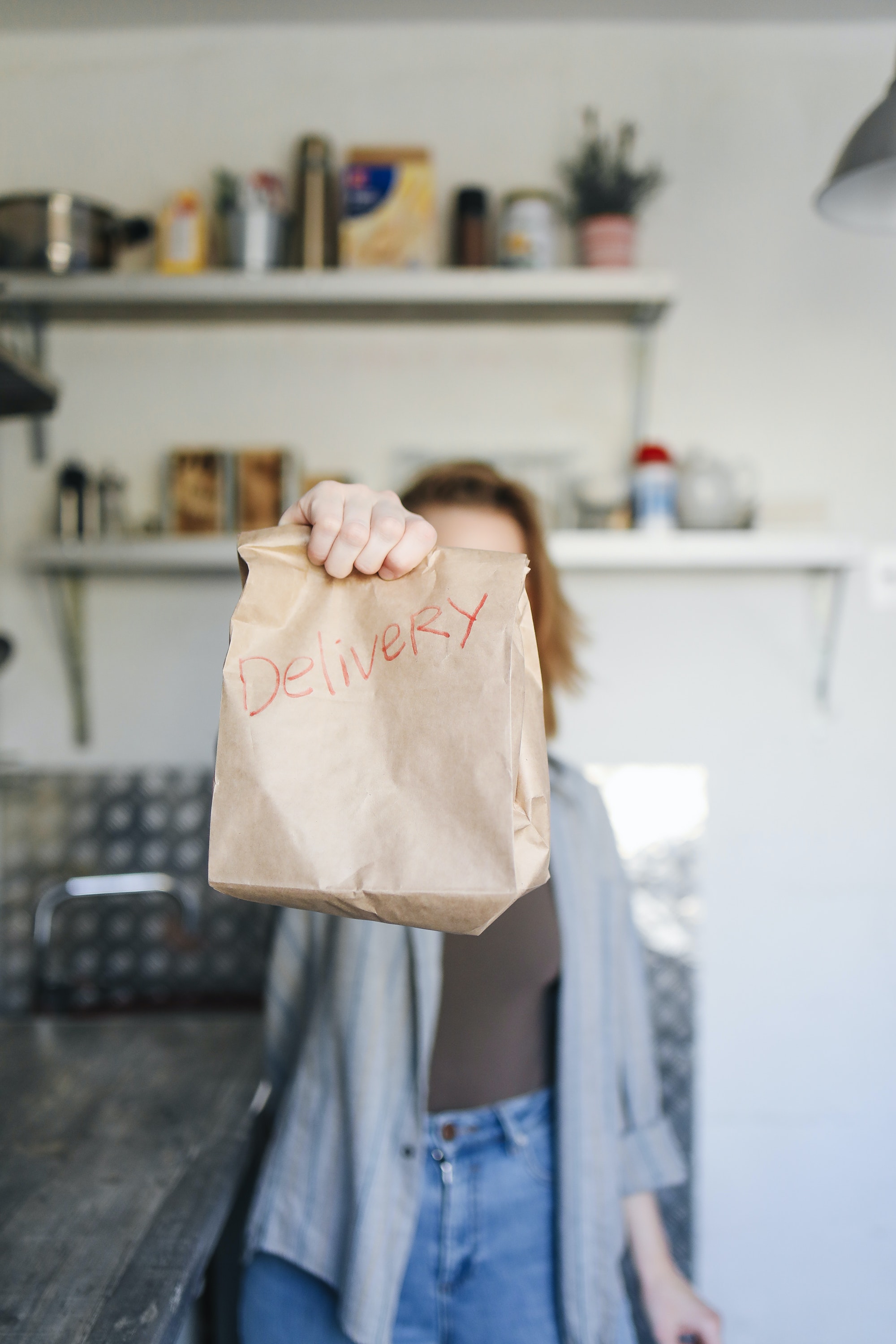Lady 2 Receiving Groceries
